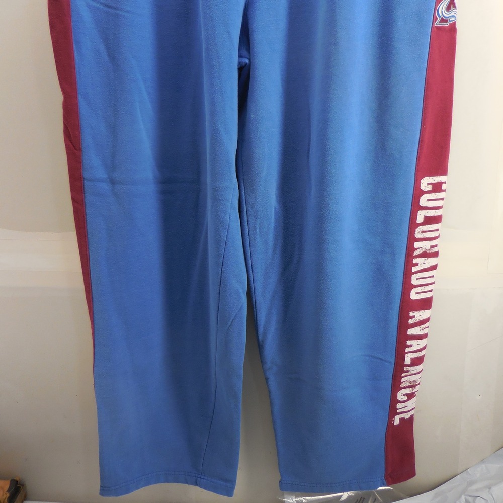 NHL Colorado Avalanche Sweatpants G-III Carl Banks Blue Burgundy Mens 2XL